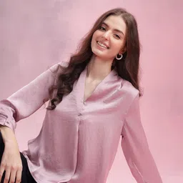 DressBerry Solid Top with Pleated Detail-picture-15