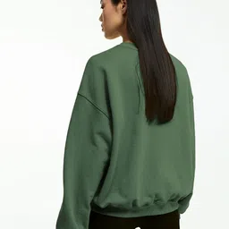 MISCHIEF MONKEY Women Solid Oversized Sweatshirt image 4