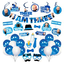 Zyozi 3rd Birthday Decorations Kit Blue - Pack of 50-picture-43