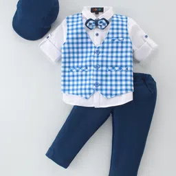 Robo Fry Cotton Lycra Knit Full Sleeves Party Suits - Blue-picture-12