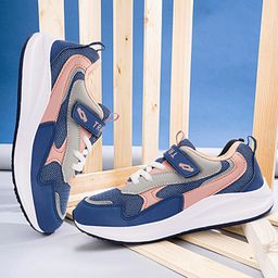 TRASE Colour Blocked Velcro Closure Sneakers - Blue & Pink-picture-37