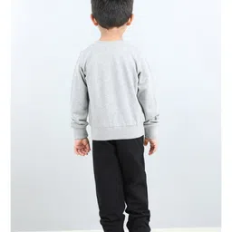 Aww Hunnie Full Sleeves Placement Cartoon Rice Cake Printed Winter  Sweatshirt And Joggers Set - Grey image 3