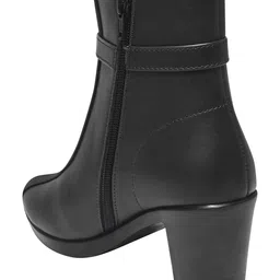 Shoetopia Embroidered Zipper Closure Boots - Black image 3
