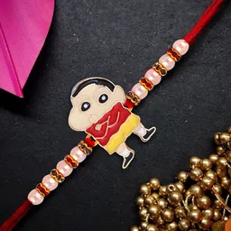 Vighnaharta Set Of 2 Gold-Plated Artificial Beaded Thread Rakhis image 4