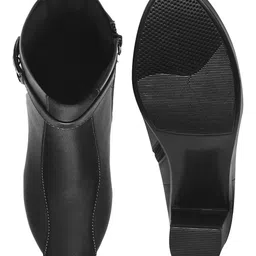 Shoetopia Embroidered Zipper Closure Boots - Black image 5