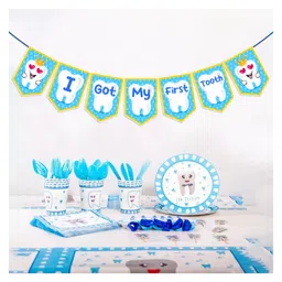 Zyozi I Got My First Tooth Decorations Bunting Banner for Baby Boy Blue  (Pack of 1) image 5
