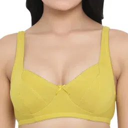 Clovia Mustard Non Wired Non Padded Full Coverage Bra-image-4