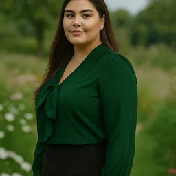 La Zoire Women Plus Size Cuffed Sleeves Regular Top image 2