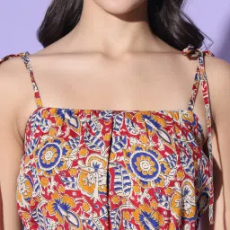 Trend Arrest Multicolor Floral Print High-low Dress image 4