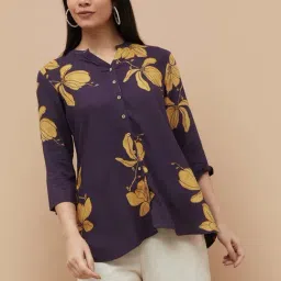 Melange By Lifestyle Purple Regular Fit Floral Print Tunic-picture-15