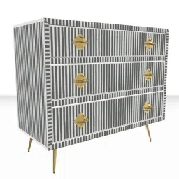 Casagold Grey Inlay Chest of Drawers - Waterfall image 4