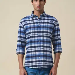 SELECTED HOMME Blue Checked Regular Fit Shirt-picture-31