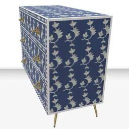 Casagold Indigo Inlay Chest of Drawers - Overlay Floral image 2