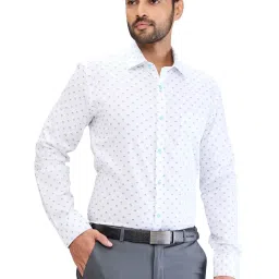 Park Avenue Blue Slim Fit Printed Shirt image 4