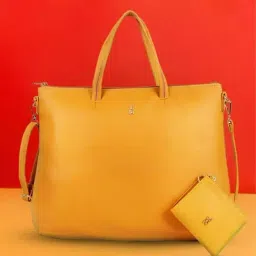 Baggit Yellow Solid Handbag-picture-46