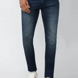 Peter England Navy Cotton Skinny Fit Jeans-picture-31