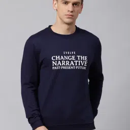 Dennis Lingo Navy Blue Regular Fit Printed Sweatshirts-picture-17