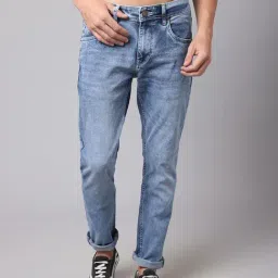 Cantabil Blue Cotton Regular Fit Jeans-picture-39