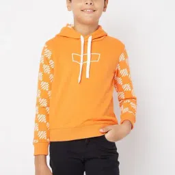 GAS Kids Orange & White Printed Full Sleeves Sweatshirt-image-5