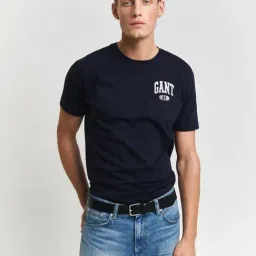 Gant Blue Cotton Regular Fit T-Shirt-picture-45