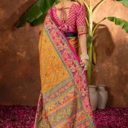 Saree Mall Mustard Silk Self Saree with Blouse Piece image 4