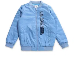 U.S. Polo Assn. Kids Light Blue Printed Full Sleeves Jacket image 4