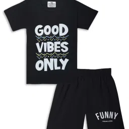 Vimal Jonney Kids Red & Black Printed T-Shirt Set image 4