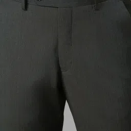 Louis Philippe Green Slim Fit Texture Trousers image 4