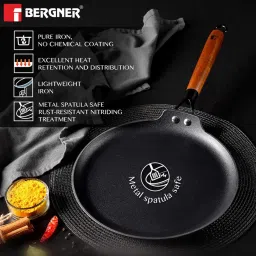 Bergner Odin Black Cast Iron Roti Tawa (26 cm) image 4