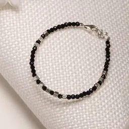 SARAF SILVERETZ 925 Sterling Silver-Plated Artificial Beaded Charm Bracelet image 2