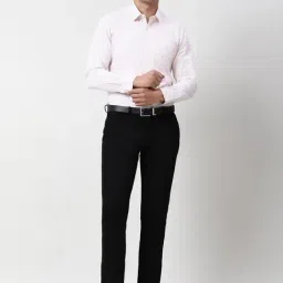 Peter England Peach Cotton Slim Fit Printed Shirt image 5