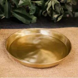 Ambi Pure Kansa Pasta Plate / Thali / Pooja Plate / Kids Plate - 8 Inches image 4