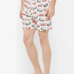 Urban Scottish White & Navy Regular Fit Printed Boxers - Pack Of 2 image 4