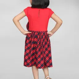 Zip Zap Zoop Girls Red Regular Fit Chequered Dress image 2
