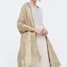 Melange by Lifestyle Beige Printed Dupatta-image-9