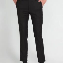 Arrow Z Black Slim Fit Checks Trousers-picture-4