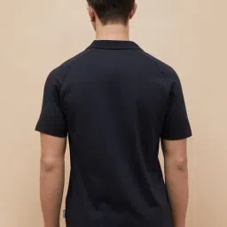 Fame Forever By Lifestyle Black Cotton Regular Fit Printed Polo T-Shirt image 2