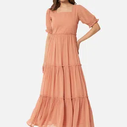 SZN Puff Sleeve Georgette A-Line Maxi Dress-picture-35