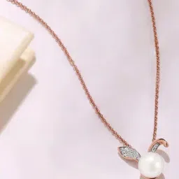 Mia by Tanishq Enchanted Radiance Pearl & Diamond Necklace for Women-picture-23