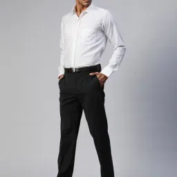 ManQ White & Blue Regular Fit Striped Shirt image 5