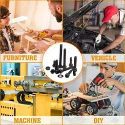 B K JAGAN & CO Size 10X100 mm Socket Head Cap Screw M10 Allen Bolt Black, B.K.J431 (Pack of 5 Pcs) image 2