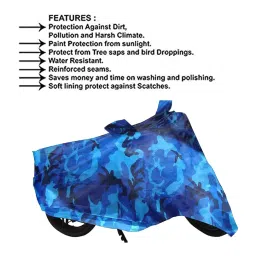 Auto Pearl Waterproof Two Wheeler Cover For Suzuki Burgman Street (Blue) image 4