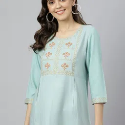 KALINI Women Green Embroidered Top-picture-14