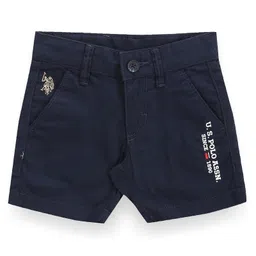 US Polo Assn Cotton Knit Shorts Text Print - Navy Blue-image-73