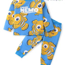Babyoye Disney Single Jersey  Knit Full Sleeves Night Suit with Finding Nemo Print - Blue-picture-28