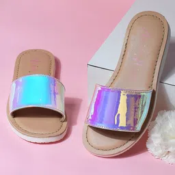 Aria+Nica Shimmered Flats - Silver & Blue-picture-27