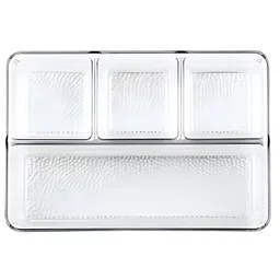 COZY VIBES 4 COMPARTMENT Fridge Drawer Organizer Tray Refrigerator Storage Box Pantry Bin For Vegetable, Fruits Etc - PACK OF 1 - COLOR MAY VARY image 1
