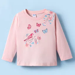 Tango Single Jersey Knit Full Sleeves T-Shirt with Butterfly Print - Pink-picture-26