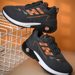 KATS Colour Blocked With Button Closure Shoes - Dark Grey-picture-41