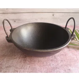 earthbound traditional cookware EarthBound Cast Iron Kadai 10 inch - Black image 2